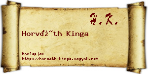 Horváth Kinga névjegykártya