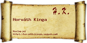 Horváth Kinga névjegykártya